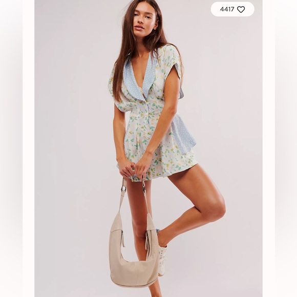 Floral Blue and White Dress - Picture 2 of 7